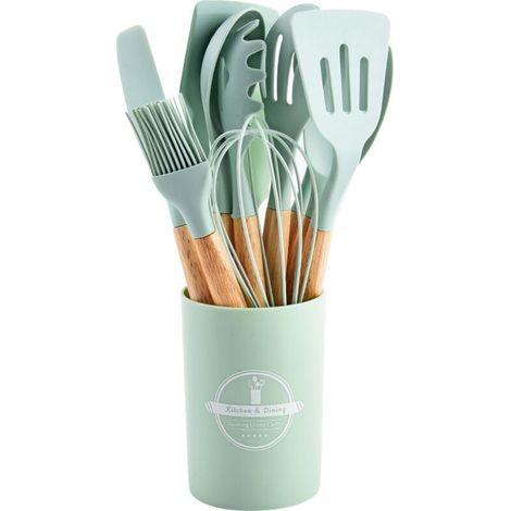 Ensemble de 12 ustensiles de cuisine, vert clair (1/5)