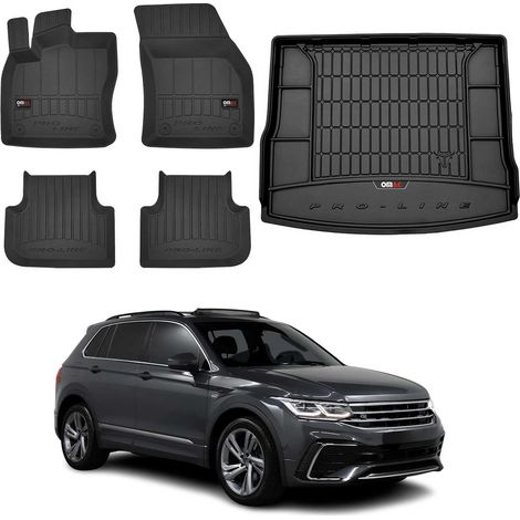 OMAC Kit Tapis de Sol et Coffre Compatible avec VW Tiguan 2016-2020 TPE Noir (1/5)