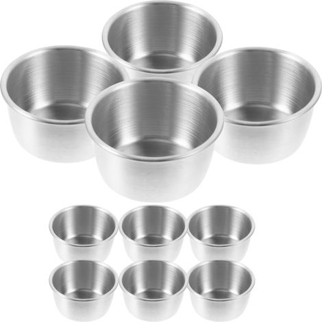 Lot de 10 coupelles inox 5,5x5,5x3 cm pour sauces, condiments et trempettes. Idéal cuisine, resto, fête. (1/5)