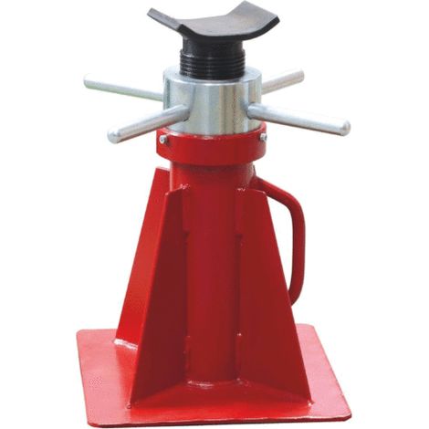 Drakkar Equipement – Chandelle à vis 20T haute embase soudée 410/600mm – Charge 20T pour véhicules lourds – Stabilité maximale pour réparations (1/2)