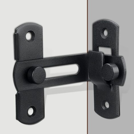 Verrou de porte à angle droit à 90 degrés Boucle Verrouillage de porte et fenêtre Verrouillage de porte coulissante Verrouillage de porte (Noir) (1/5)