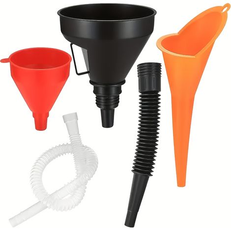 Lot de 3 entonnoirs pour voitures ou motos – Plastique – Bec et filtre amovibles (1/5)