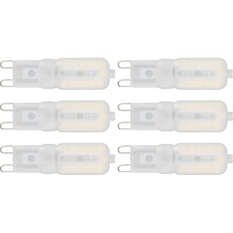 Ampoule G9 Dimmable 5W 22 LED, Protection des Yeux, Économie d'Énergie, Lumière Naturelle, pour Plafonnier et Lampe de Bureau, Lot de 6, 110V (1/5)