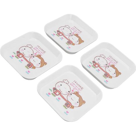 Set mit 4 Snacktellern, Abtropfschalen, kleinen quadratischen Schälchen für Obst, Abfall, Vorspeisen, für den Haushalt, Paar (1/5)