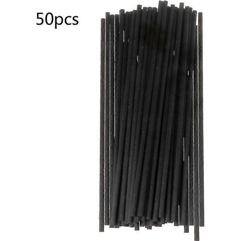 50 bâtonnets de rotin de 4 mm pour diffuseur de parfum d'ambiance dans la salle de bain.-Black