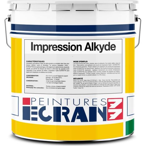 Peinture alkyde ECRAN 77 4L – Opacifiante sans odeur – Finition satinée pour murs intérieurs et extérieurs – Application directe (1/3)