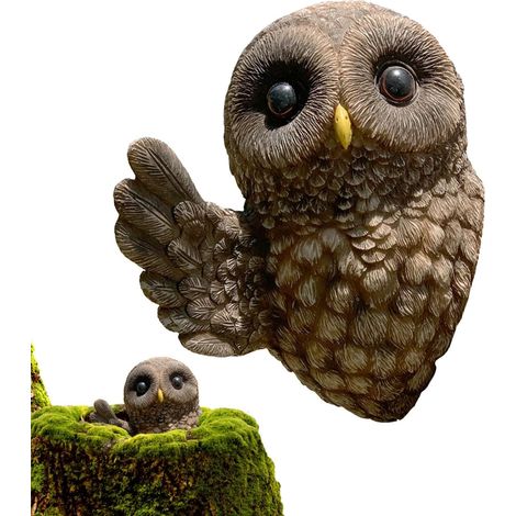 Dekorationen Say Hello Eule Skulptur Baum montiert Lustiger