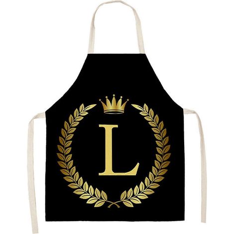 Tablier de cuisine en lin - Tablier sans manches en coton et lin imprimé de lettres