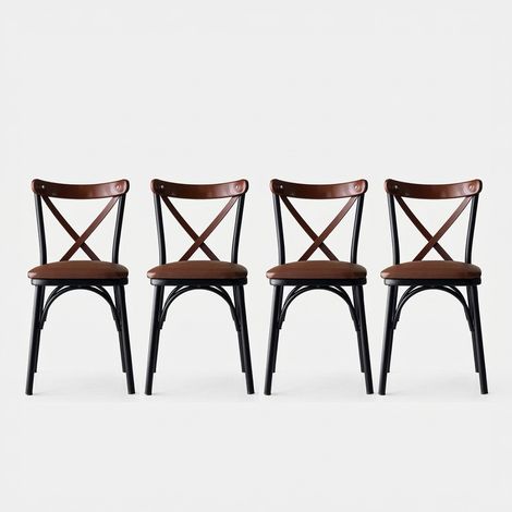 Set de 4 sillas de cocina de metal y polipiel Ekol (1/5)