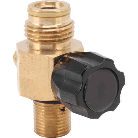 Adaptateur de remplissage CO2 Toivize Raccord G1/2-14 et 5/8"-18UNF en laiton massif avec valve on/off noire 5000 psi (1/5)