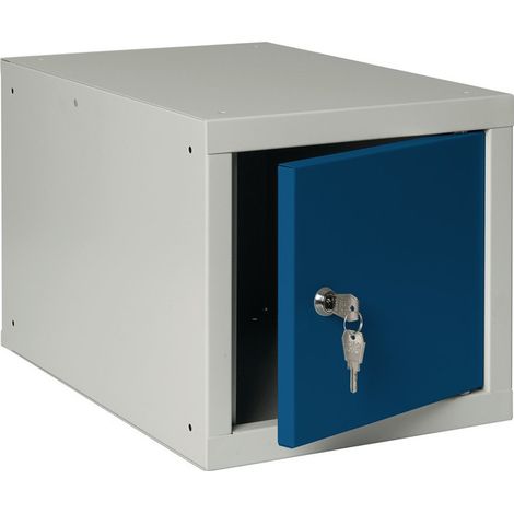 Armoire vestiaire gris clair/bleu gentiane H450xL450xP450mm 1 département.