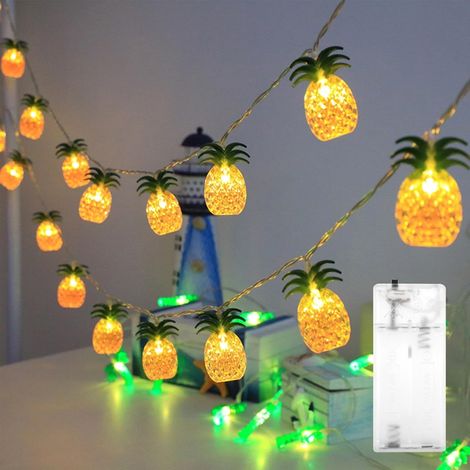 Guirlande Lumineuse Ananas - 3 M - 20 LED - Fonctionne Sur Piles - Pour Décoration Intérieure Et Extérieure - Lot De 1 (1/5)