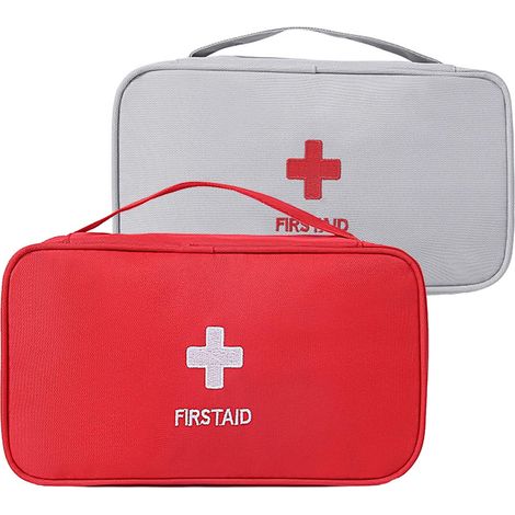2 Pièces Trousse de Premier Secours Trousse à Pharmacie Voyage Vide Portable Sac d'urgence Médical(Rouge,Blanc) (1/5)