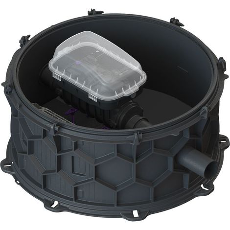 -Rückstau-Technikmodul Controlfix DN 100, geschl. Durchgangsgerinne (1/2)