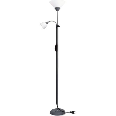 Lampadaire Double Douille E27+E14 - Sans Ampoule - Design Moderne - Salon Bureau (1/3)
