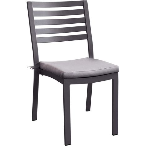 Sedia impilabile per esterno in alluminio con cuscino Valhalla -  Black