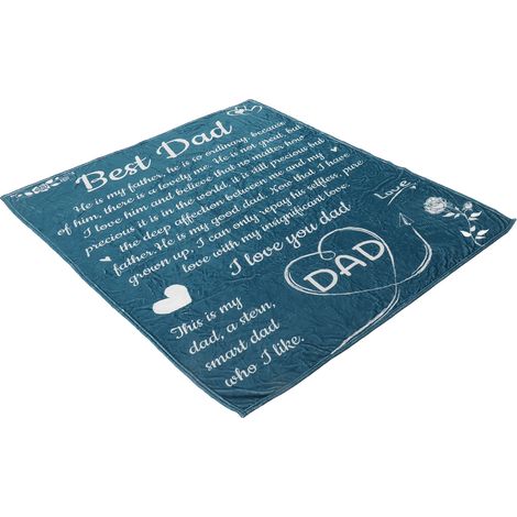 Personalisierte Flanelldecke für Papa, weich und hautfreundlich, Ausdruck der Liebe, multifunktional fürs Schlafzimmer, Typ A 130 x 150 cm (1/5)