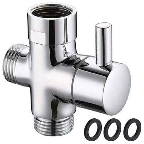 3-Wege-Dusche-Umschaltventil, 20 mm, G 1/2 Zoll, Kugelventil, Umstellventil, Messing-Duschadapter, poliertes Chrom, Duschsystem, Ersatzteile