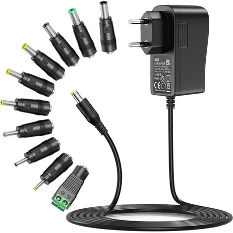 36W 12V 3A Alimentation Universelle 12V 1A 2A 3A Transformateur d'alimentation AC avec 9 Prises DC pour l'électronique, 3000mA Max. (1/5)