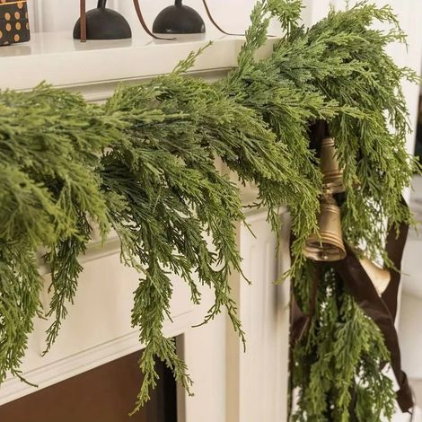 Guirlande De Noël En Cèdre - 274 Cm - Décoration Intérieure Et Extérieure - Pour Table Chemin De Table Manteau Mur - 1 Pièce (1/5)