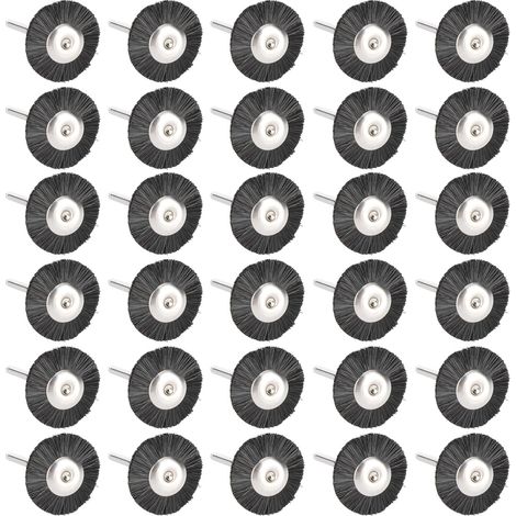 30Pcs Brush Wheel Flat Mini Wood Carving Rust/Corrosion/Paint Removal Polishing ToolsBristles (1/5)