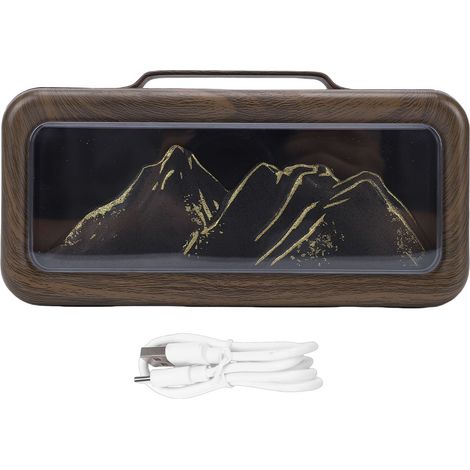 Diffuseur d'huiles essentielles et humidificateur USB, double pulvérisation, aromathérapie de bureau de montagne avec lumière LED, pour la maison, la chambre à coucher, Grain de bois foncé