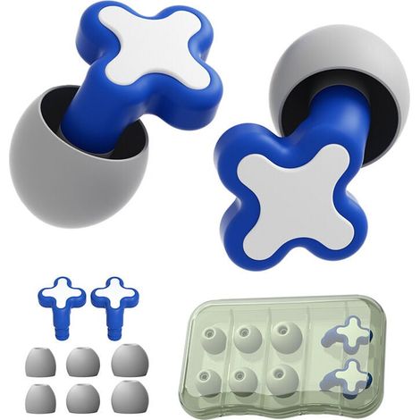 ZVD Bleu , Bouchons d'oreille en silicone pour dormir,Bouchons d'oreille en silicone Isolation acoustique Bouchons d'oreille anti-bruit - Bouchons d'oreille de concert Protection auditive haute fidéli (1/4)