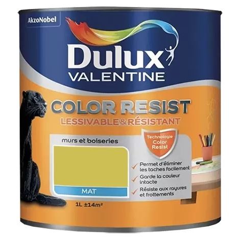 Dulux Valentine Peinture acrylique Color Resist Topaze vert Mat 1 L (1/2)
