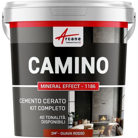 Kit microcemento camino - 2 m² (in 2 strati) Guava Rossa - ARCANE INDUSTRIES