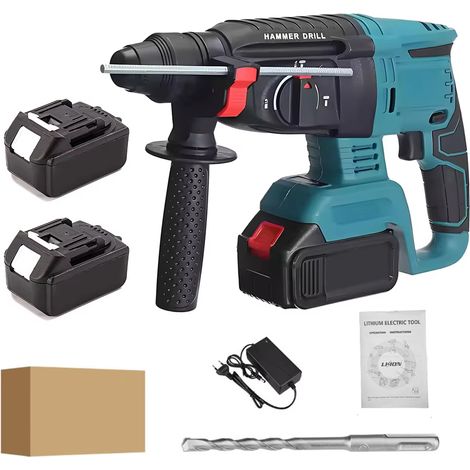 Perforateur burineur rotatif sans fil 26mm SDS-Plus Brushless compatible Makita 18V – marteau perforateur 3 modes kit complet 2 batteries lithium (1/5)