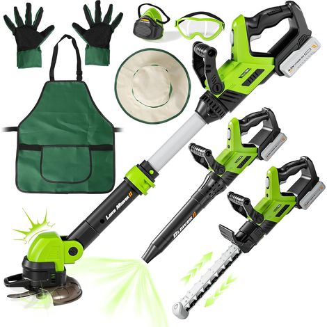Outils de Jardin pour Enfants 3 en 1, 3 Outils de Jardin électriques pour Tout-Petits avec Sons et lumières, Débroussailleuse Enfant, Souffleur (1/5)