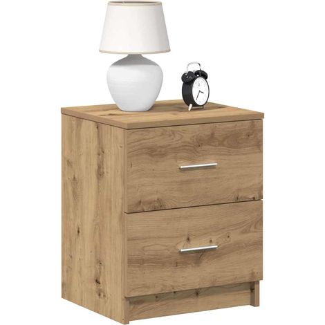 vidaXL Comodini 2 pz con 2 cassetti rovere artigianale 40x36x50