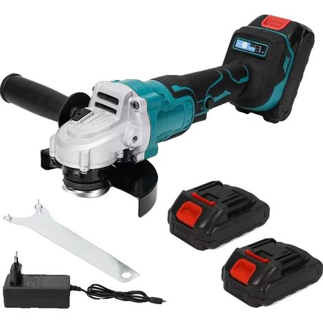 Smerigliatrice angolare elettrica, motore brushless, design ergonomico, con 2 batterie (1/2)