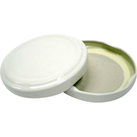 SET DA 100 CAPSULE PER BARATTOLI DA MM.70 IN COLORE BIANCO (1/2)