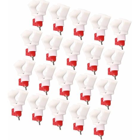 Automatische Geflügeltränke (20 Stück), quadratischer Auslauf, Zubehör für Hühnerhaltung