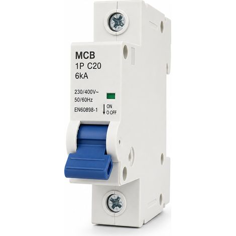 Disjoncteur modulaire MCB 1P 20A courbe C 6kA 230-400V