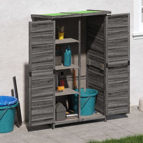 Abri à outils de jardin gris 83x57x140 cm bois massif pin vidaXL (1/5)
