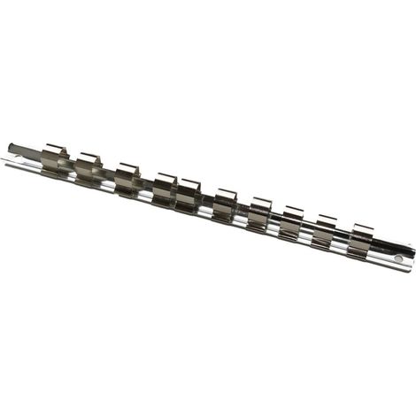 Rail pour douilles 1/2 pouce, 10 clips - Organisation optimale de vos outils (1/3)