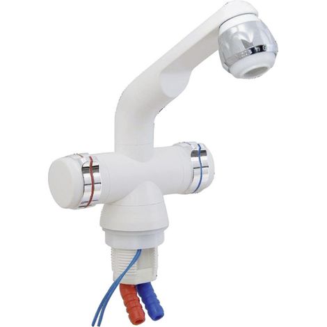 Barwig 4100-235 Zweigriff-Mischarmatur Schlauch-Anschluss 10 mm Weiß, Chrom