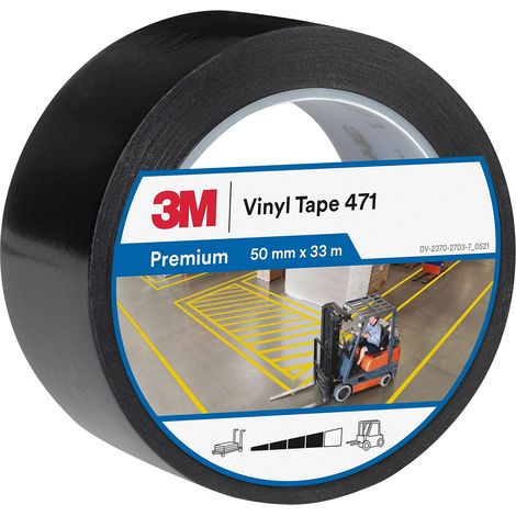 3M Nastro in vinile 471 nero, 50 mm x 33 m.spessore: 0,13 mm (1/5)