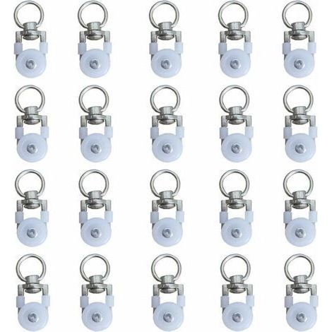 20pcs Rouleaux de Rail de Rideaux,Rouleaux de Rail,Rouleaux de Tringle à Rideaux GlissièRes,Poulie Silencieuse,Rail de Rideaux FenêTre Double Rail Rouleau,pour Rails de Rideau de Windows (1/5)