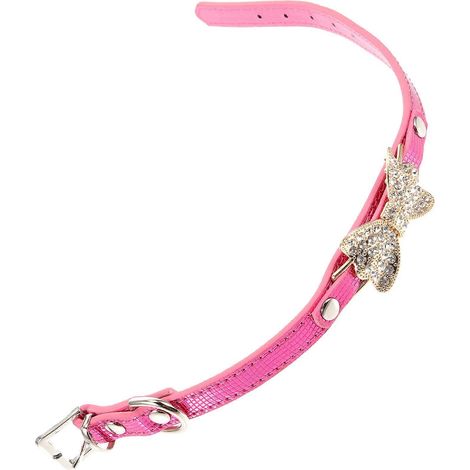 Collar para perro de PU, ajustable y cómodo, con 4 piezas de decoración de diamantes de imitación. (1/5)
