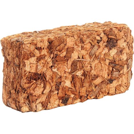 Coco Chips Brick - Compressed Coconut Husk Chips - For Indoor Outdoor Gardening Hydroponics Propagation - 1 Unit (1/5)