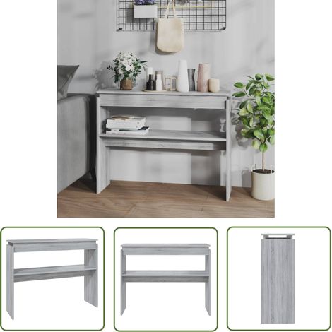 Furniture Limited - Table console Sonoma gris 102x30x80 cm Bois (1/5)