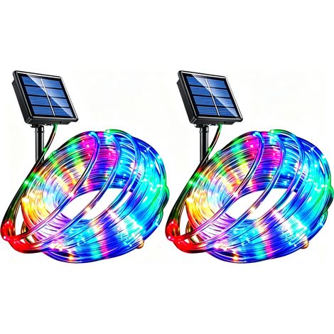 Guirlande Lumineuse Solaire LED 12m 100 Lampes, Fil de Cuivre PVC Étanche IP65 pour Extérieur, Décoration Jardin Cour Terrasse Noël-lsw (1/2)