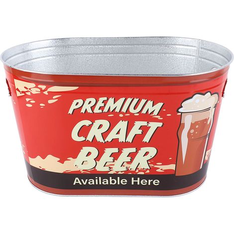 Seau à bière ovale grande capacité avec poignée latérale, design élégant antirouille, idéal pour champagne et bières artisanales en bar ou barbecue. (1/5)
