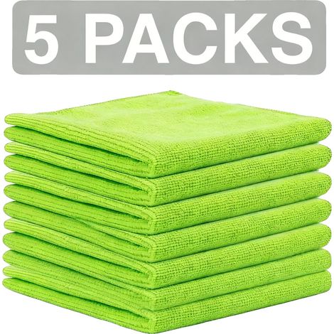 Mikrofaser-Reinigungstücher, super saugfähig, langlebig und fusselfrei, 5pcs-c, Grün (1/2)