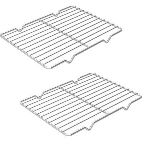 Lot de 2 grilles de Refroidissement métalliques, grilles de Cuisson rectangulaires en Acier Inoxydable 7,8'' x 10,2'', compatibles Four, pour Plats jetables (argenté) (1/3)