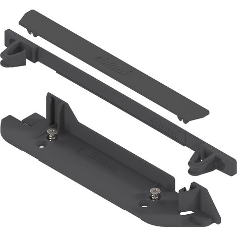 Blum Z10D01EA.01 Trägerprofilaufnahme, Schubkastenöffnung, Schubladenauszug, Möbelauszug, sanftes Schließen, Kunststoff tiefgrau