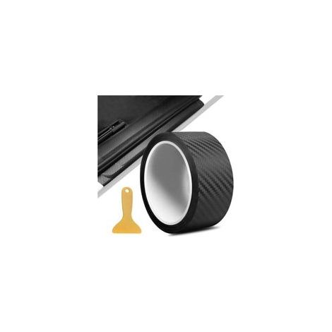 Film Carbone Voiture, 5cm x 5m Autocollant Carbone, 3D Bande Autocollante Voiture, Protection Seuil de Porte Voiture Covering Carbone, Adapté pour Voiture Moto (Noir) (1/4)